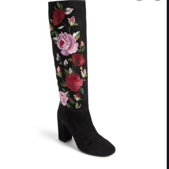 kate spade greenfield flower embroidered boots 6.5 - Picture 3 of 16